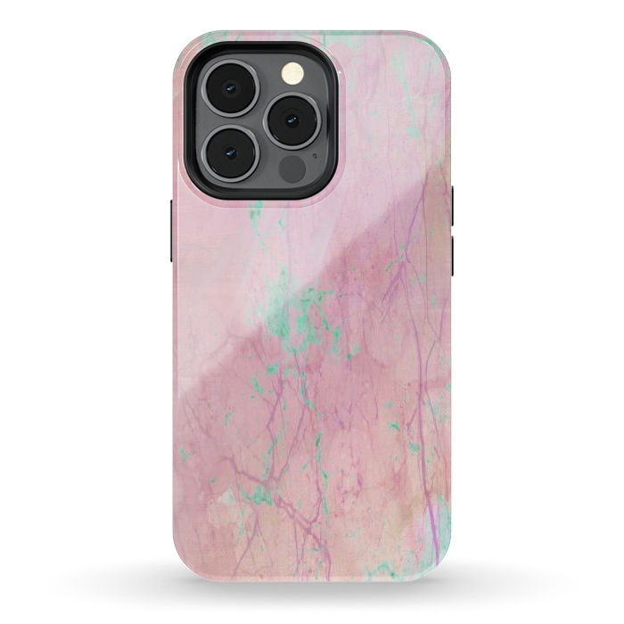 iPhone 13 pro StrongFit Pink paint marble by Martina