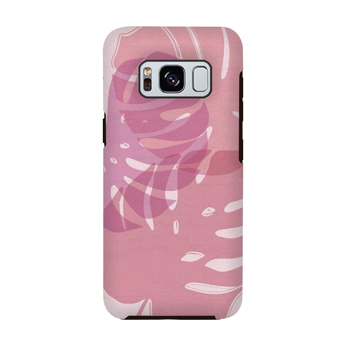 Galaxy S8 StrongFit Pink exotic leaves by Martina