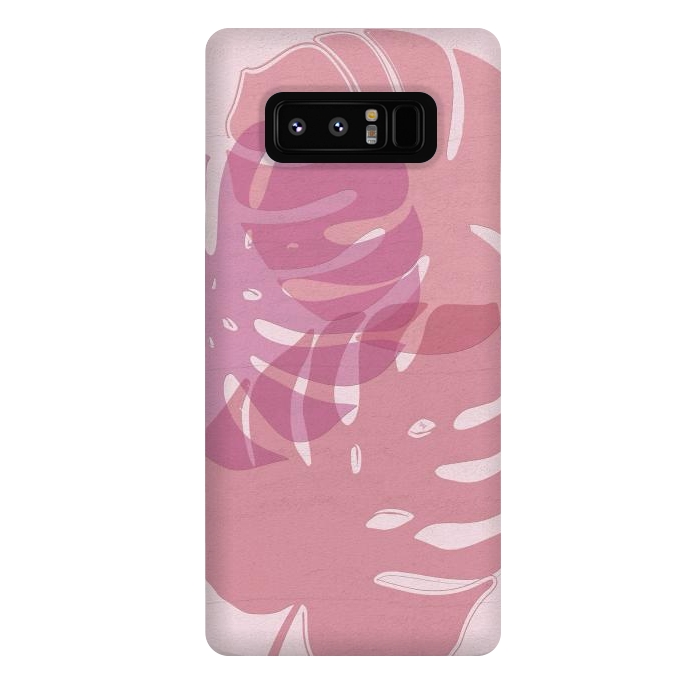 Galaxy Note 8 StrongFit Pink exotic leaves by Martina
