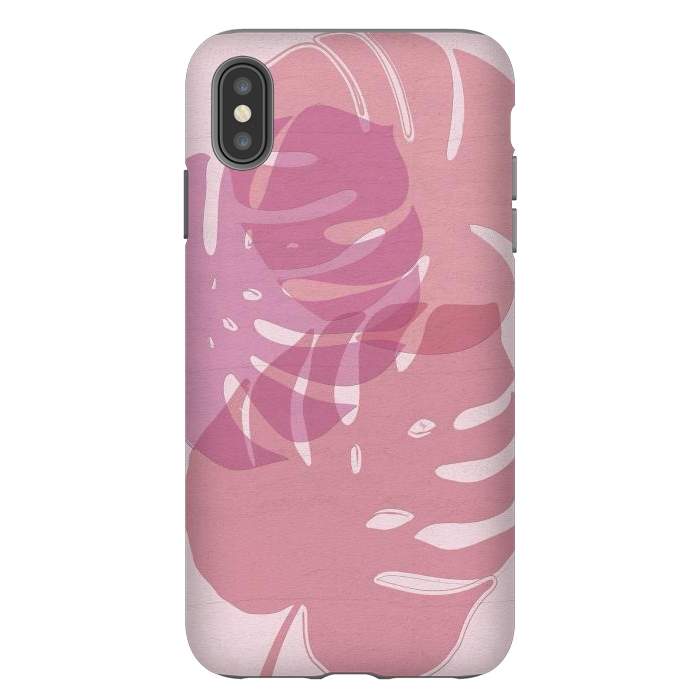 iPhone Xs Max StrongFit Pink exotic leaves by Martina