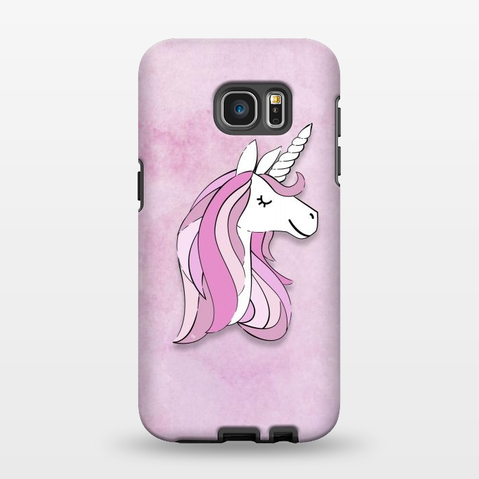 Galaxy S7 EDGE StrongFit Cute Pink Unicorn by Martina