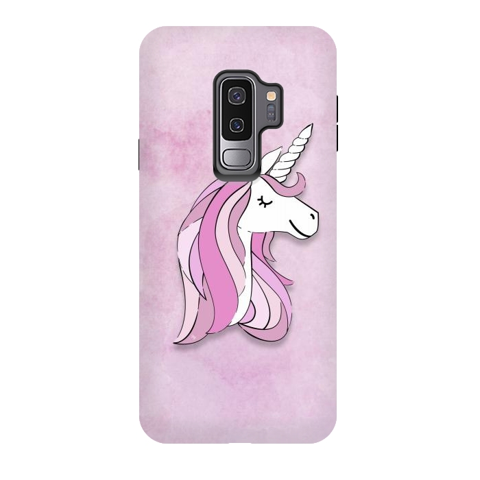 Galaxy S9 plus StrongFit Cute Pink Unicorn by Martina