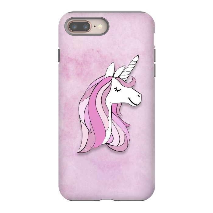 iPhone 8 plus StrongFit Cute Pink Unicorn by Martina