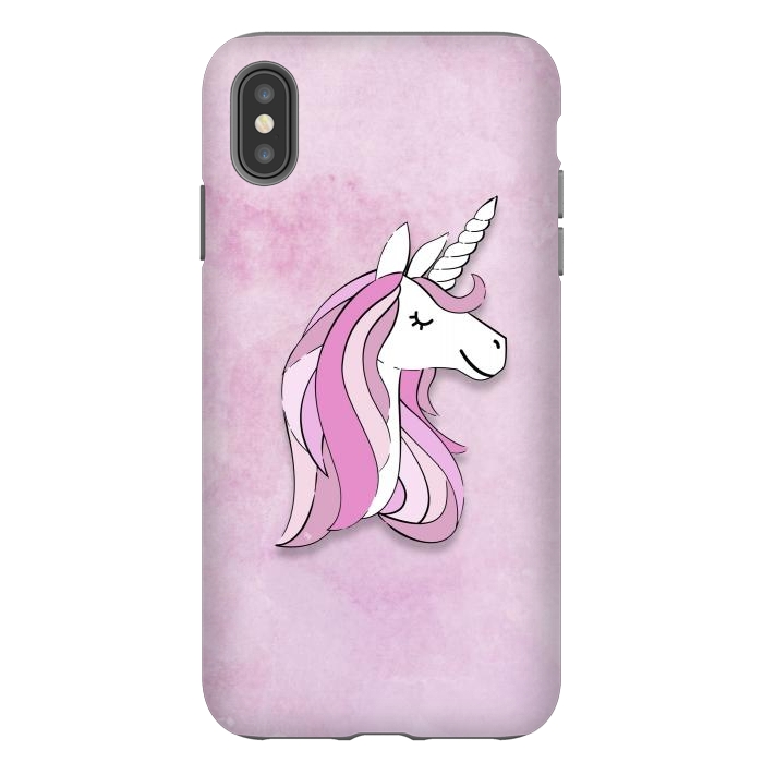iPhone Xs Max StrongFit Cute Pink Unicorn by Martina