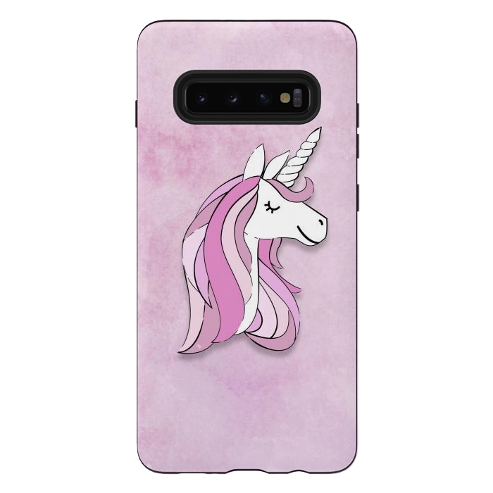 Galaxy S10 plus StrongFit Cute Pink Unicorn by Martina