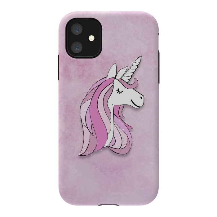 iPhone 11 StrongFit Cute Pink Unicorn by Martina