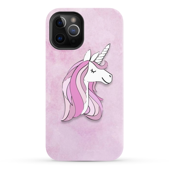 iPhone 12 Pro StrongFit Cute Pink Unicorn by Martina