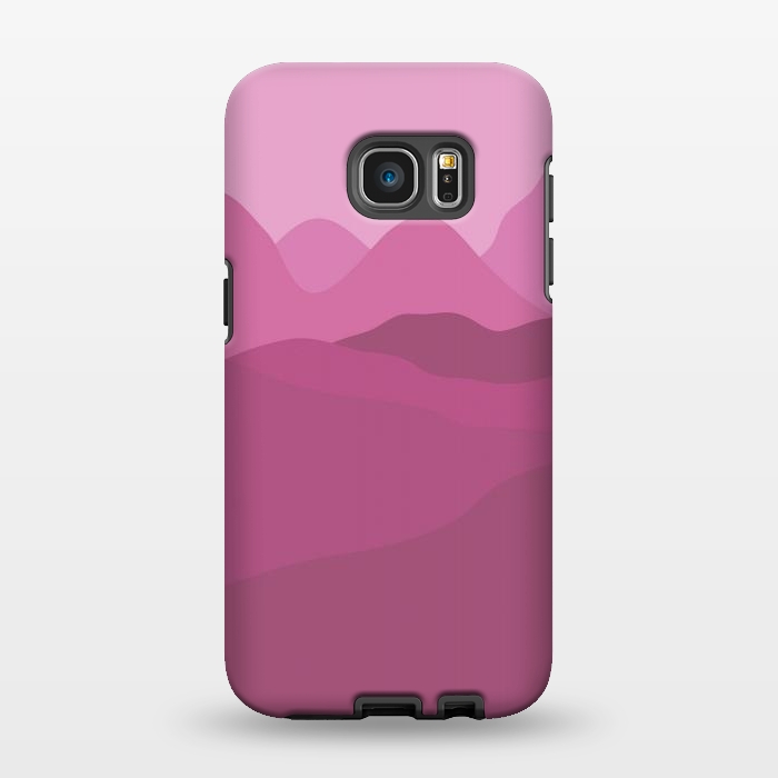 Galaxy S7 EDGE StrongFit Big Pink Mountains by Martina