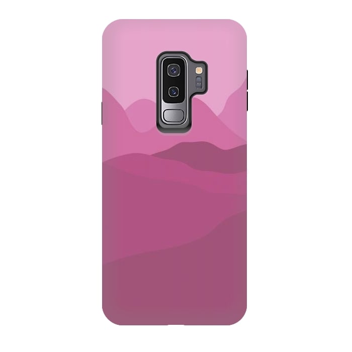 Galaxy S9 plus StrongFit Big Pink Mountains by Martina
