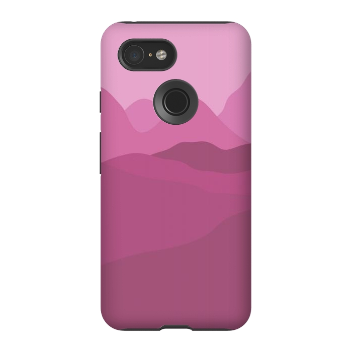 Pixel 3 StrongFit Big Pink Mountains by Martina