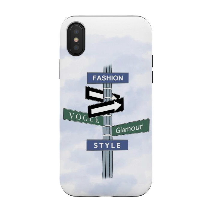 iPhone Xs / X StrongFit Blue Fashion Sign by Martina