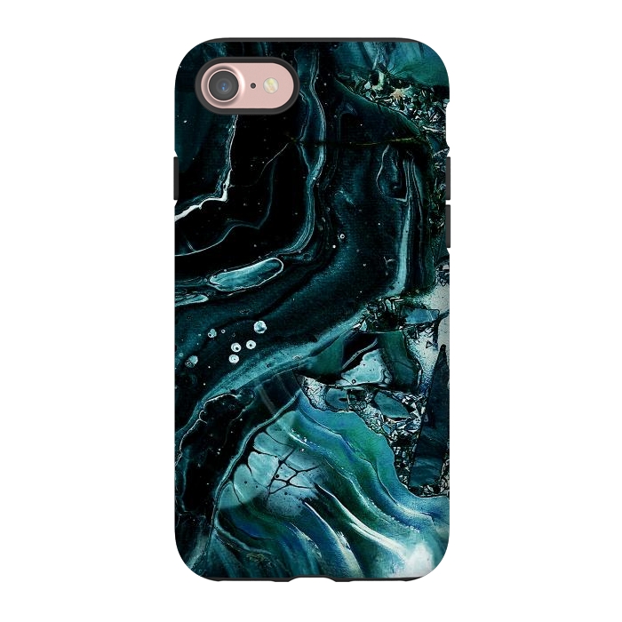 iPhone 7 StrongFit Dark emerald green geode marble by Oana 