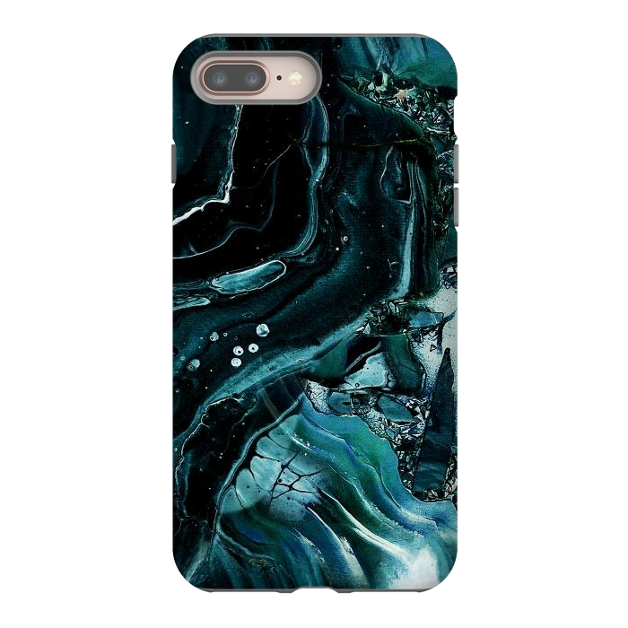 iPhone 7 plus StrongFit Dark emerald green geode marble by Oana 