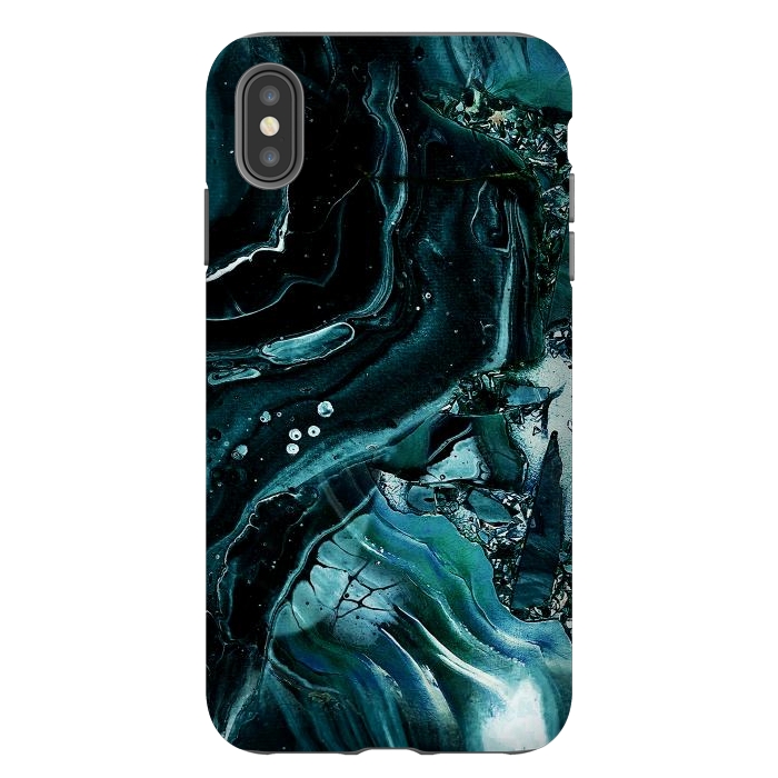 iPhone Xs Max StrongFit Dark emerald green geode marble by Oana 