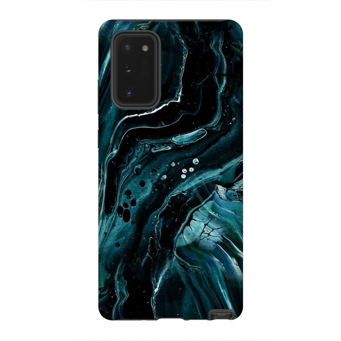 Galaxy Note 20 StrongFit Dark emerald green geode marble by Oana 