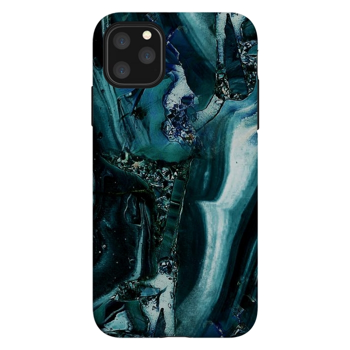 iPhone 11 Pro Max StrongFit Dark emerald green geode marble by Oana 