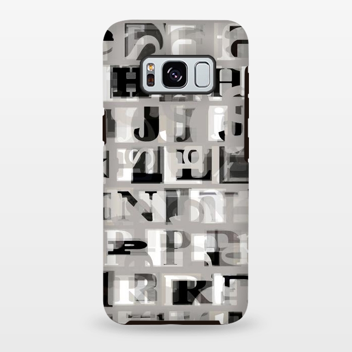 Galaxy S8 plus StrongFit Typography letters collage - grey letters by Oana 