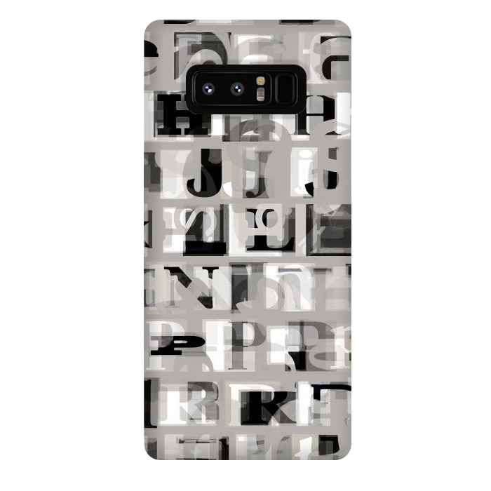 Galaxy Note 8 StrongFit Typography letters collage - grey letters by Oana 