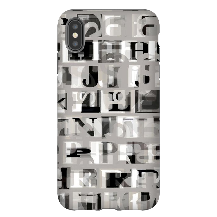 iPhone Xs Max StrongFit Typography letters collage - grey letters by Oana 
