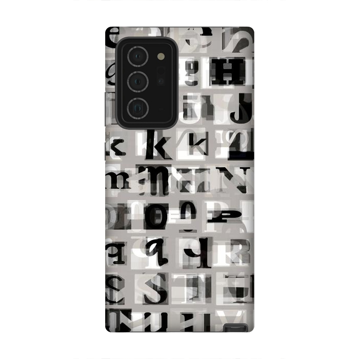 Galaxy Note 20 Ultra StrongFit Typography letters collage - grey letters by Oana 
