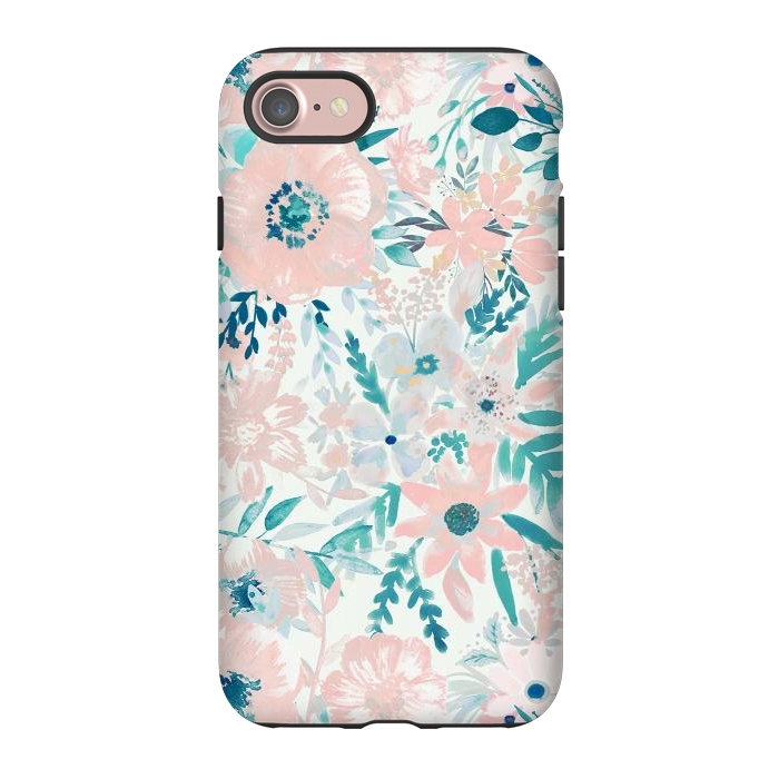 iPhone 7 StrongFit Watercolor wildflowers - petals and foliage pattern by Oana 