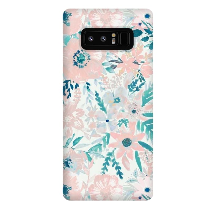 Galaxy Note 8 StrongFit Watercolor wildflowers - petals and foliage pattern by Oana 
