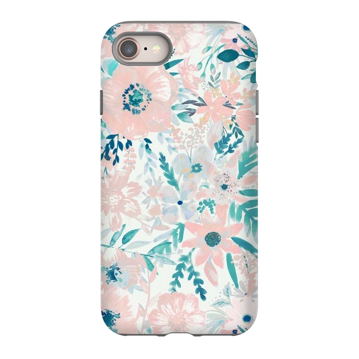 iPhone SE StrongFit Watercolor wildflowers - petals and foliage pattern by Oana 