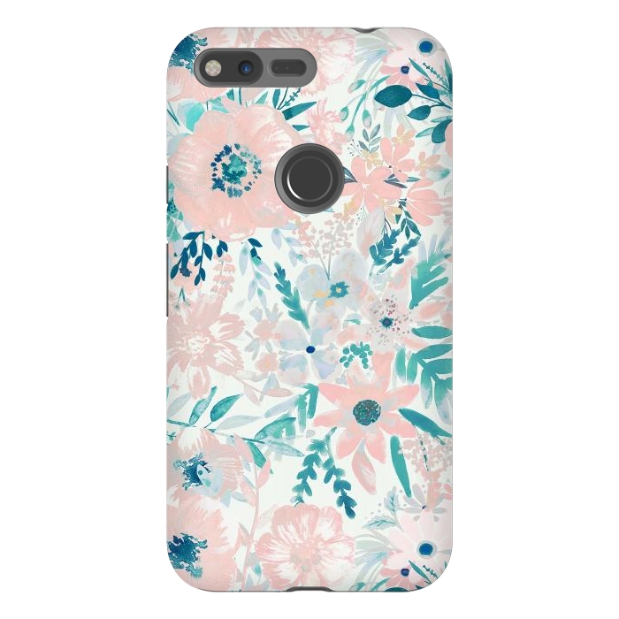 Pixel XL StrongFit Watercolor wildflowers - petals and foliage pattern by Oana 
