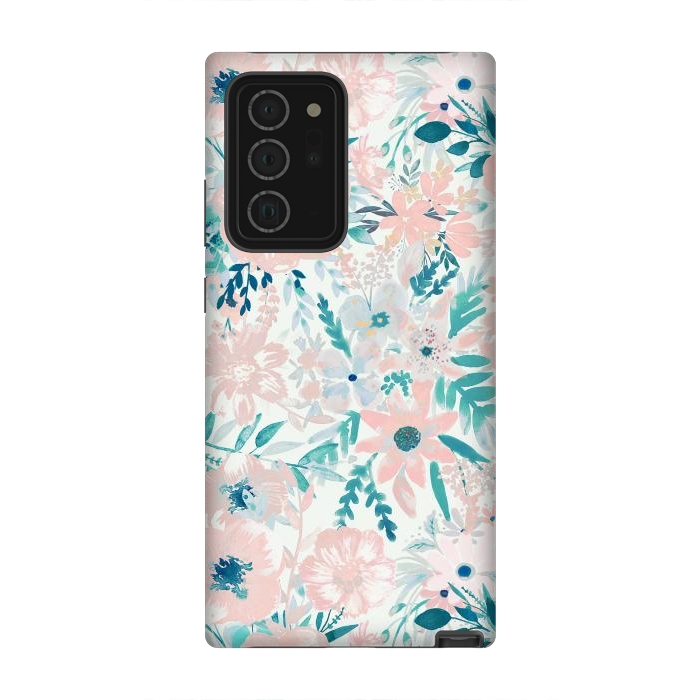Galaxy Note 20 Ultra StrongFit Watercolor wildflowers - petals and foliage pattern by Oana 