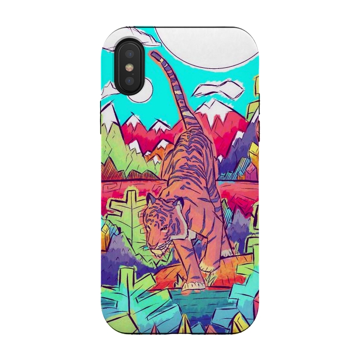iPhone Xs / X StrongFit Tiger walk by Steve Wade (Swade)