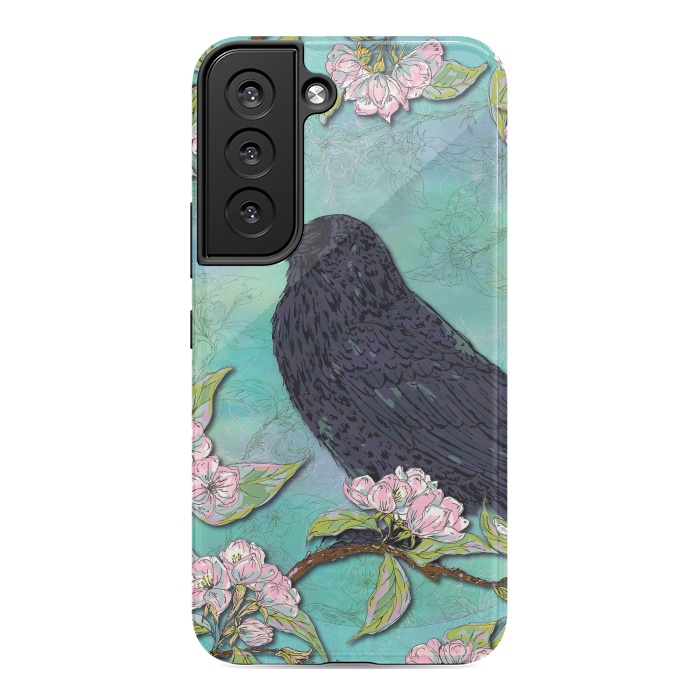 Galaxy S22 StrongFit Raven & Apple Blossom by Lotti Brown