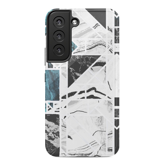 Galaxy S22 StrongFit Ink brushed marble tiles by Oana 