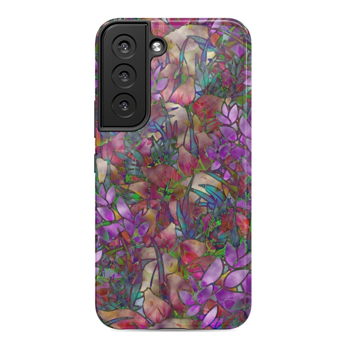 Galaxy S22 StrongFit Floral Abstract Stained Glass G175 by Medusa GraphicArt