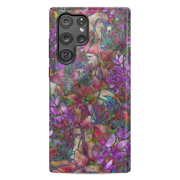 Galaxy S22 Ultra StrongFit Floral Abstract Stained Glass G175 by Medusa GraphicArt
