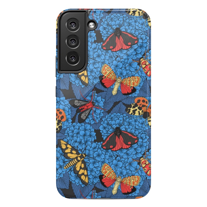 Galaxy S22 plus StrongFit Moths on blue hydrangea by Katerina Kirilova