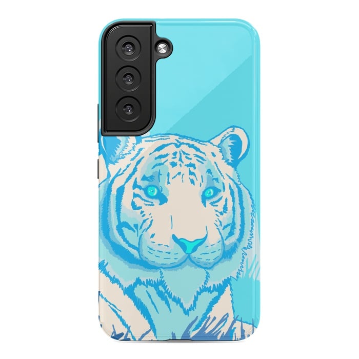 Galaxy S22 StrongFit The blue tiger by Steve Wade (Swade)