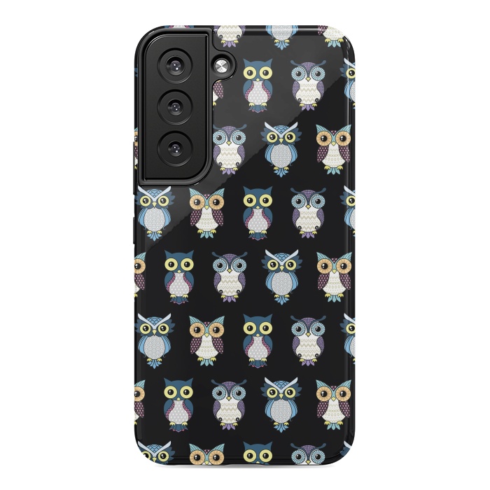 Galaxy S22 StrongFit Owls pattern by Laura Nagel