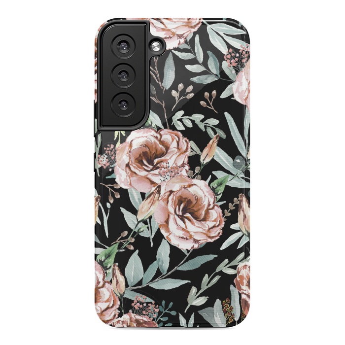 Galaxy S22 StrongFit Floral Explosion Black by Anis Illustration