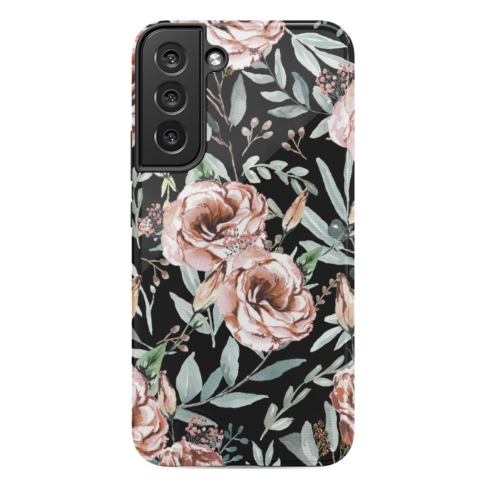 Galaxy S22 plus StrongFit Floral Explosion Black by Anis Illustration