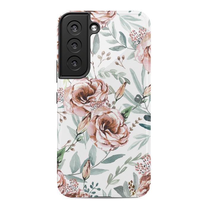 Galaxy S22 StrongFit Floral Explosion White by Anis Illustration