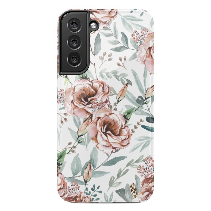 Galaxy S22 plus StrongFit Floral Explosion White by Anis Illustration