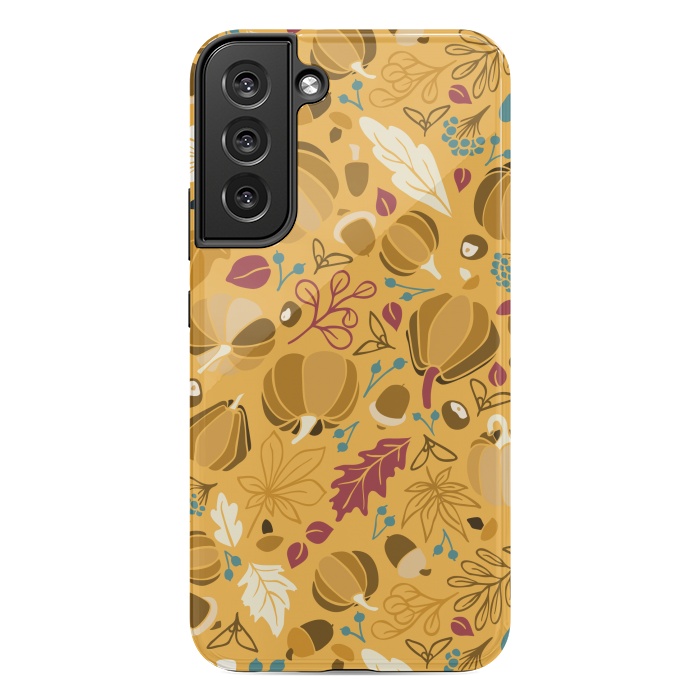 Galaxy S22 plus StrongFit Fall Fruits in Mustard and Red by Paula Ohreen