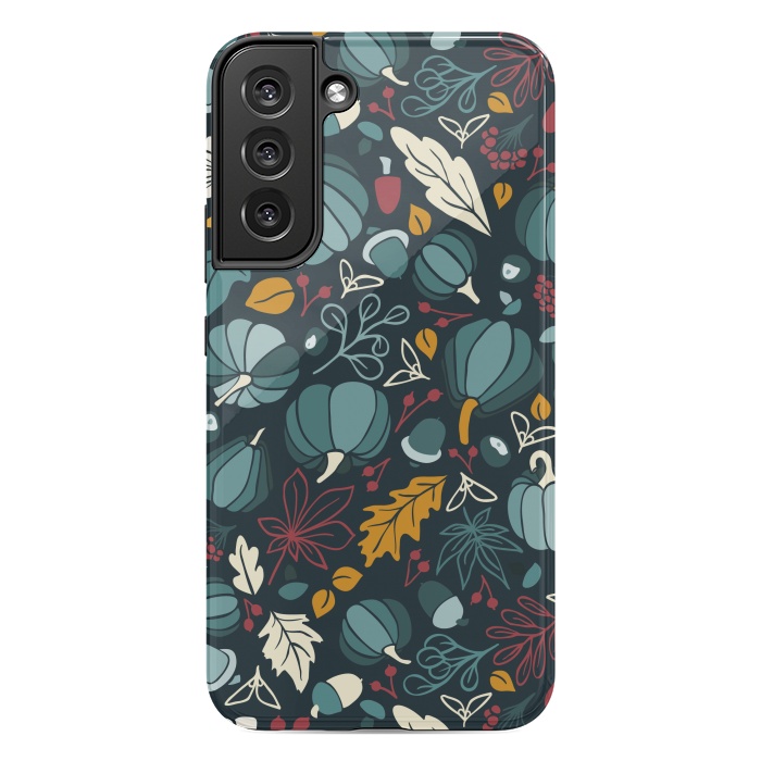 Galaxy S22 plus StrongFit Fall Fruits in Navy and Red by Paula Ohreen
