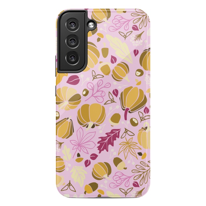 Galaxy S22 plus StrongFit Fall Fruits in Pink and Orange by Paula Ohreen