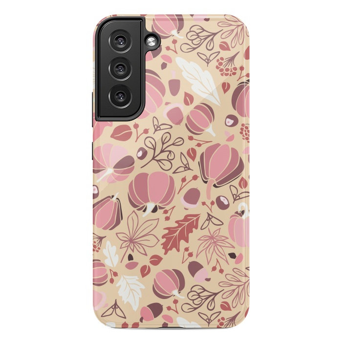 Galaxy S22 plus StrongFit Fall Fruits in Cream and Pink by Paula Ohreen