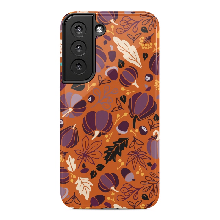 Galaxy S22 StrongFit Fall Fruits in Orange and Purple by Paula Ohreen