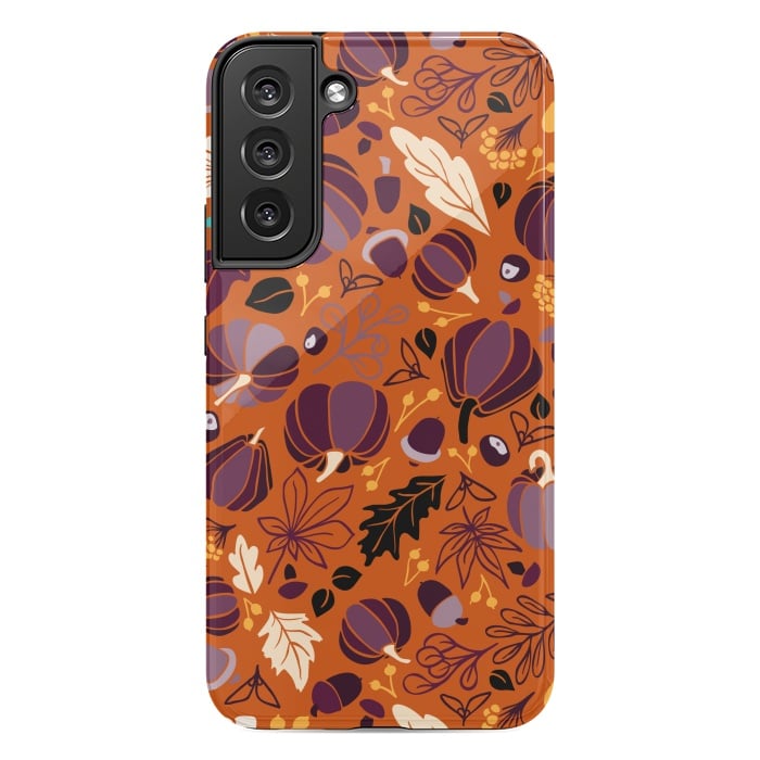 Galaxy S22 plus StrongFit Fall Fruits in Orange and Purple by Paula Ohreen