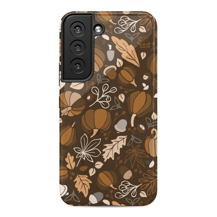 Galaxy S22 StrongFit Fall Fruits in Brown and Beige by Paula Ohreen