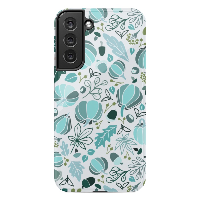 Galaxy S22 plus StrongFit Fall Fruits in Blue and Green by Paula Ohreen
