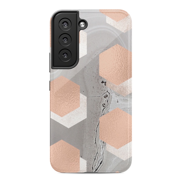 Galaxy S22 StrongFit rose gold marble by haroulita
